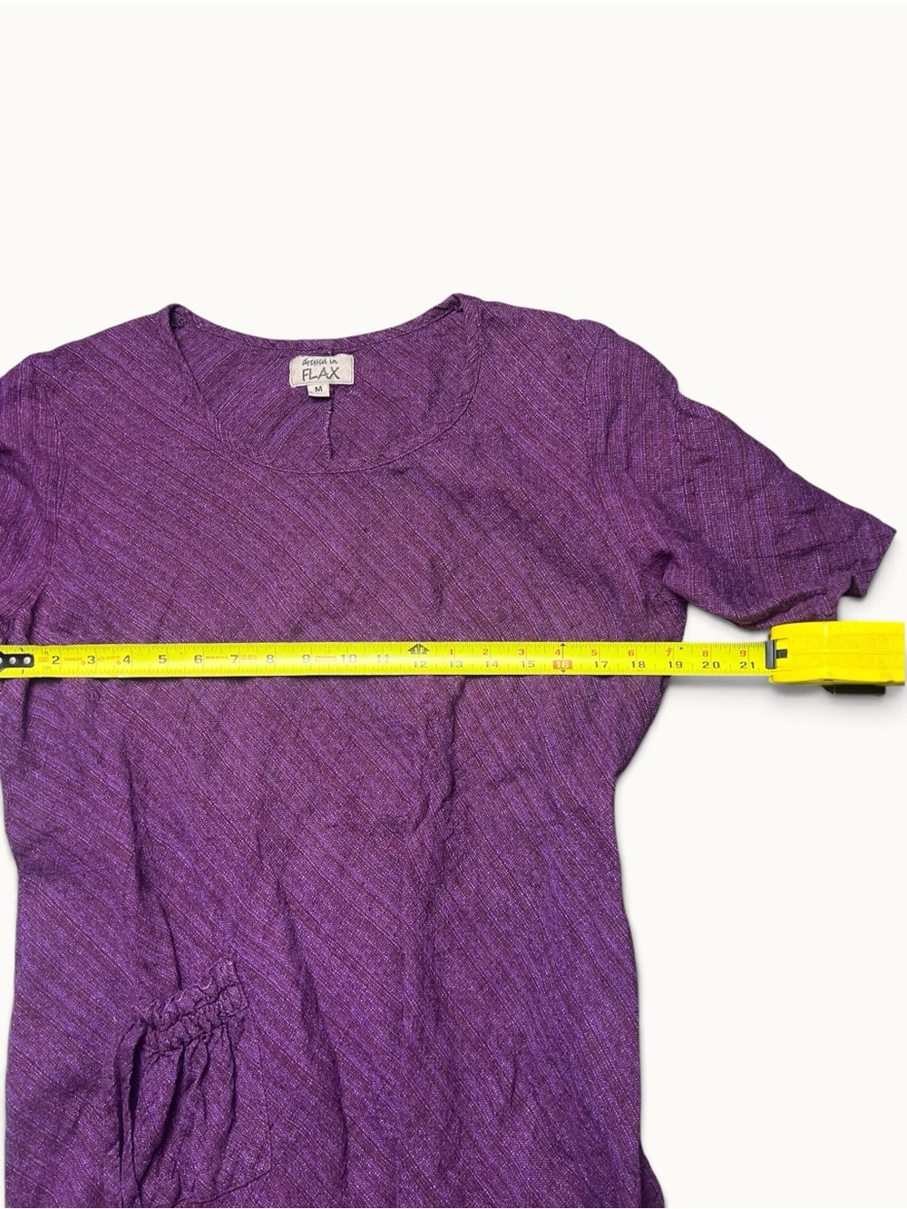 FLAX by Jeanne Engelhart Purple 100% Linen Shift Dress Lagenlook M - Picture 5 of 6